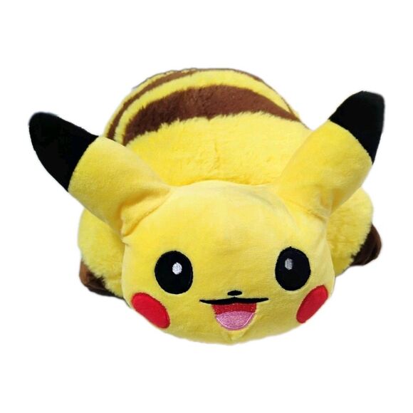 AUTHENTIC 2018 Pokémon Center Pikachu Large Sleeping Plush Cushion 18" Rare Tag - Picture 1 of 6